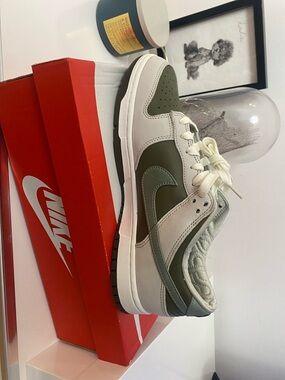 Nike Dunk Low Retro Men’s Low-Top Sneakers in Olive Green and White